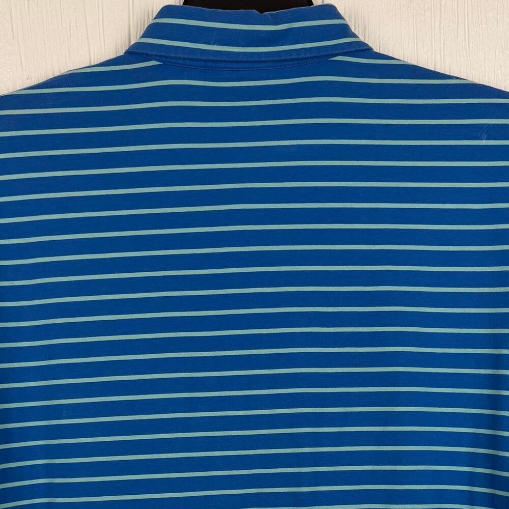 Foot Joy FJ polo shirt men’s Med blue stripe Pima cotton spandex blend - Picture 6 of 6